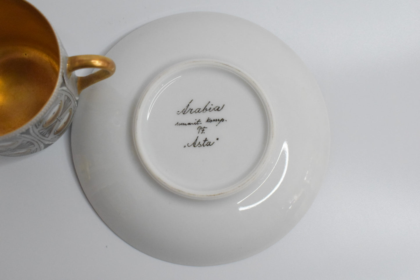 ARABIA Asta Demitasse Cup and Saucer