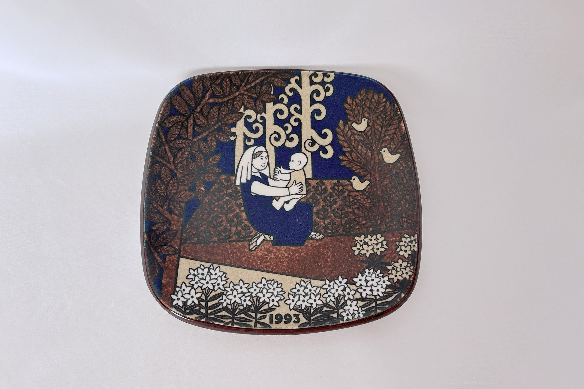 ARABIA カレワラ イヤープレート 1993年 北欧ヴィンテージ 希少デザイン 青と金の装飾