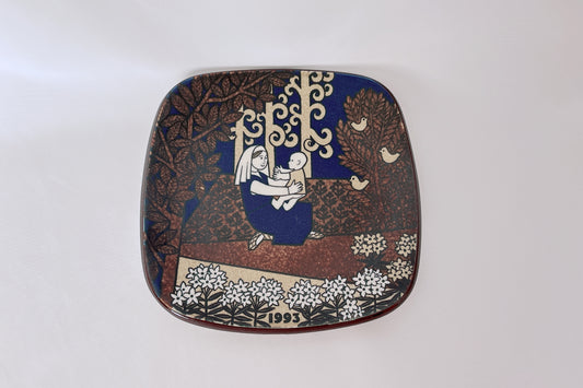 ARABIA カレワラ イヤープレート 1993年 北欧ヴィンテージ 希少デザイン 青と金の装飾